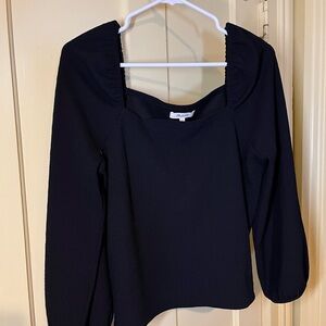 Madewell Black Square Neck Blouse